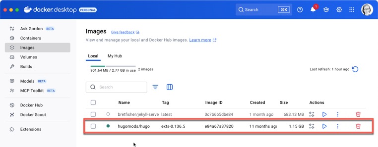 Docker Desktop images