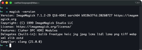 Screenshot of ImageMagick in terminal