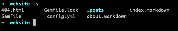 Screenshot of Jekyll file listing
