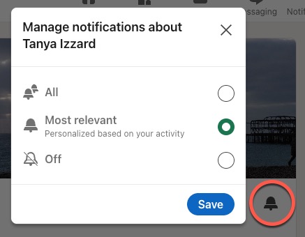 Screenshot of notification settings in LinkedIn