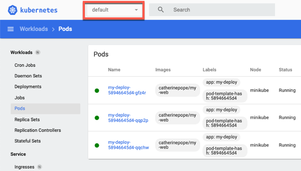 Screenshot of scaling Kubernetes pods in minikube
