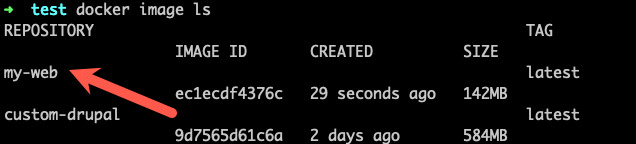 Screenshot of Docker image