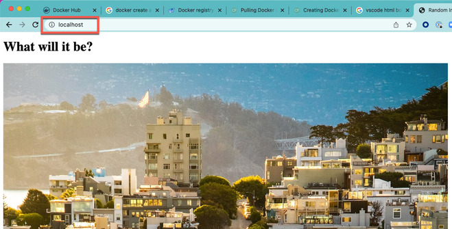 Screenshot of webpage served by nginx