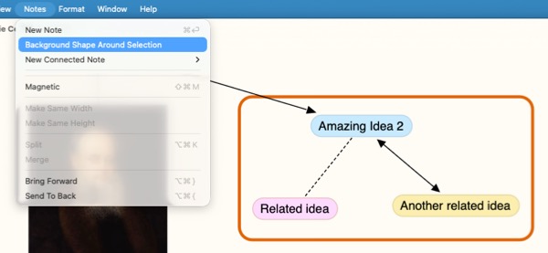 Screenshot of Scapple background shape
