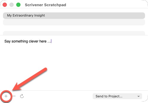 Screenshot of Scrivener Scratchpad