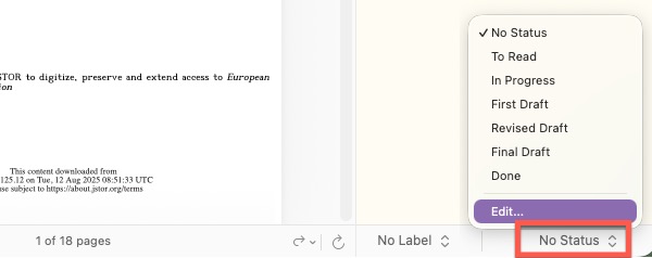 Screenshot of Scrivener