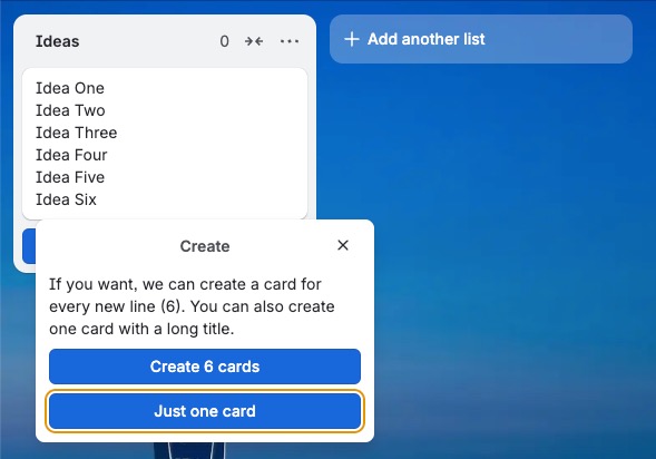 Screenshot of Trello