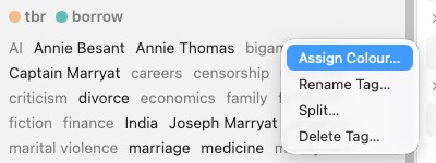 Screenshot of Zotero tag selector